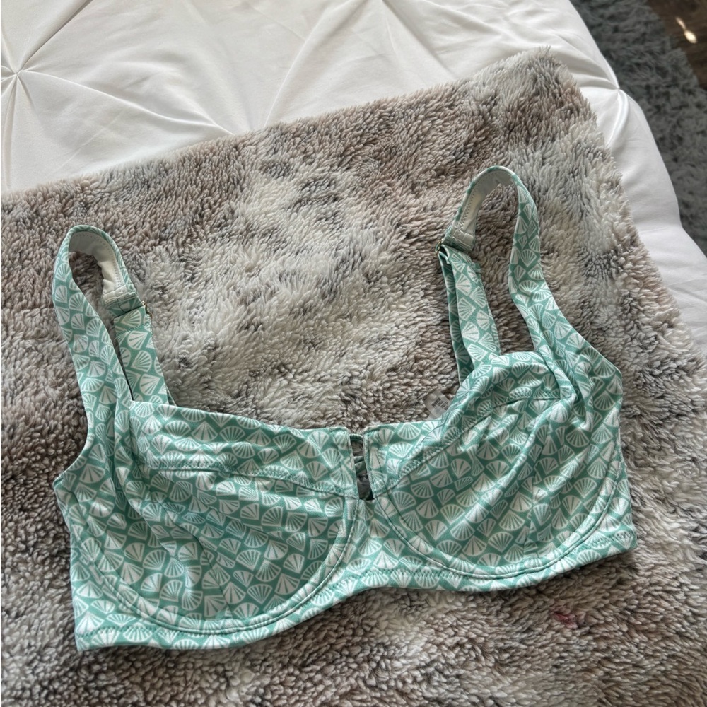 Victoria's Secret Mint Green Patterned Underwire Bikini Top